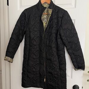 SURKANA Black Quilted Coat Reversible Coat